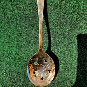 VTG Sheffield England Silver Flatware Slotted Spoon